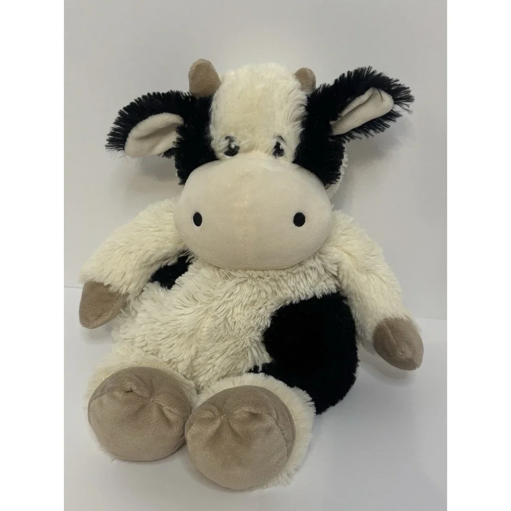 Warmies‎ Cozy Plush Heatable  Stuffed Animal Black & White Cow 10inch Seated